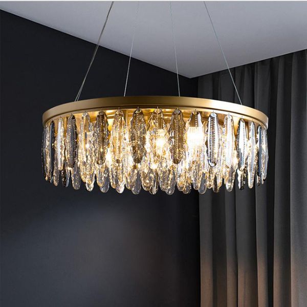 

modern living room lustre k9 crystals led pendant lights luxury copper lighting e14 luminaria fixtures lamps