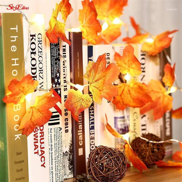 

christmas decorations 6m 40 led leaf shaped lights harvest artificial maple string party home thanksgiving decoration 6z mm2661