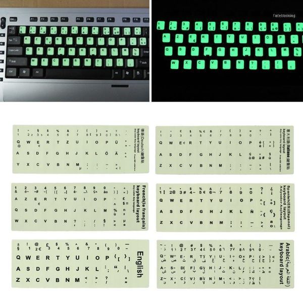 

fluorescent keyboard stickers different optional language luminous waterproof protective film11