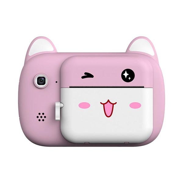 

cute cartoon instant print kids digital camera 1080p video 24mp 2.4 inch with 3 rolls paper gift for children mini cameras