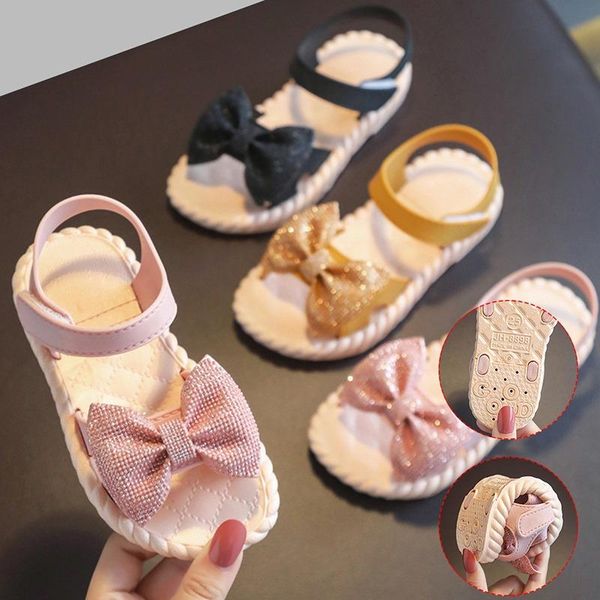 

sandals quality summer fashion toddler infant kids baby girls party princess shoes butterfly-knot non-slip soft, Black;red