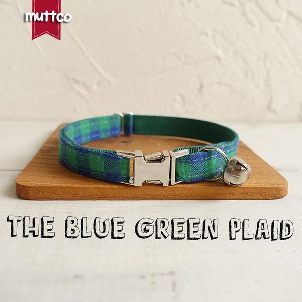 

retailing cat collar for small the blue green plaid soft kitten collars pet supplies 2 sizes ucc073 & leads