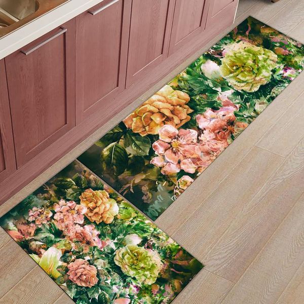 

carpets oil painting flower rose abstract home kitchen doormats bathroom entrance non-slip foot rug living room bedroom creative blanket
