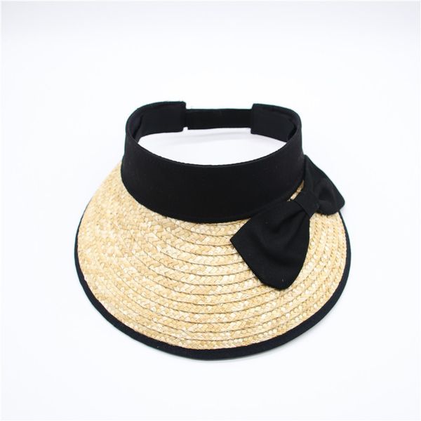 

spring summer bow wheat empty straw net red wind women's travel sunscreen hat, Blue;gray