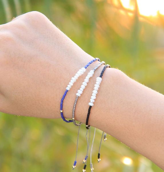 

charm bracelets miyuki bracelet for women fashion handmade pearl beaded bangle jewelry boho friendship femme, Golden;silver
