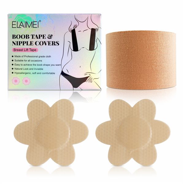 

elaimei nipples covers anti bump breast pad nipple patch areola patch + non-woven lifting tape