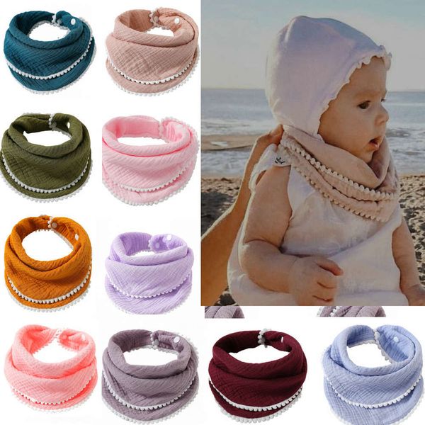 

baby lace gauze water towel handkerchief children's bib, White