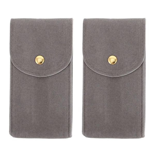 

2pcs watch storage bag fashion organizer pouch protective boxes & cases, Black;blue