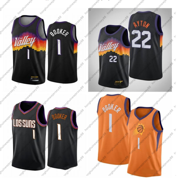 

basketball jerseys devin 1 booke jersey charles 34 barkley steve 13 nash deandre 22 ayton blackcitythevalley, Black;red