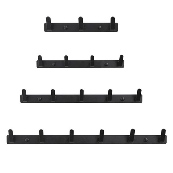 

hooks & rails wall mounted rack with 3/4/5/6 aluminum hanger for kitchen bathroom hanging towel coat hat bag robe storage holder