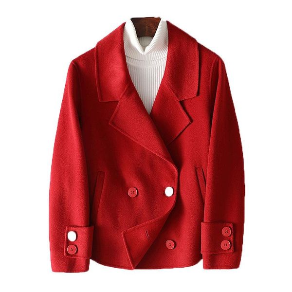 

women's wool & blends 100% coat casaco feminino luxury cashmere jackets korean vintage autumn winter women clothes jaqueta feminina, Black