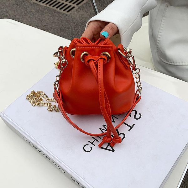 

mini style bag chain new 2021 trendy version bucket summer fashion of small female western pu messenger korean hlkgp