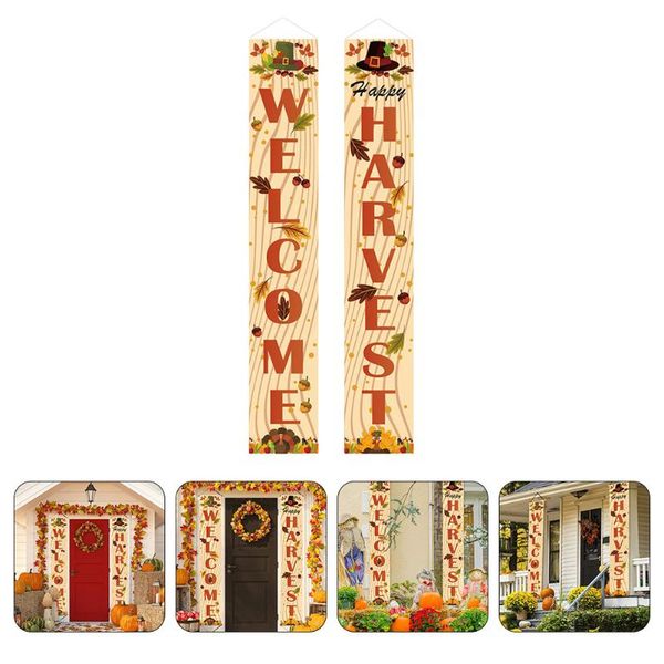 

curtain & drapes 1 pair thanksgiving door banner autumn holiday couplet