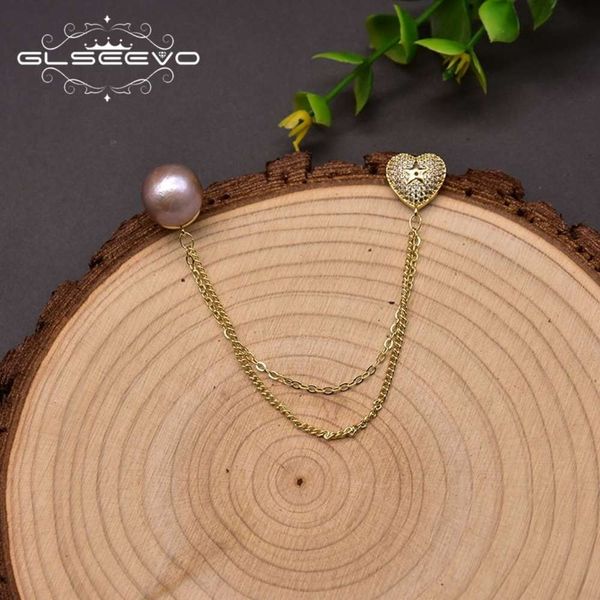 

glseevo natural freshwater pearl brooch, Gray