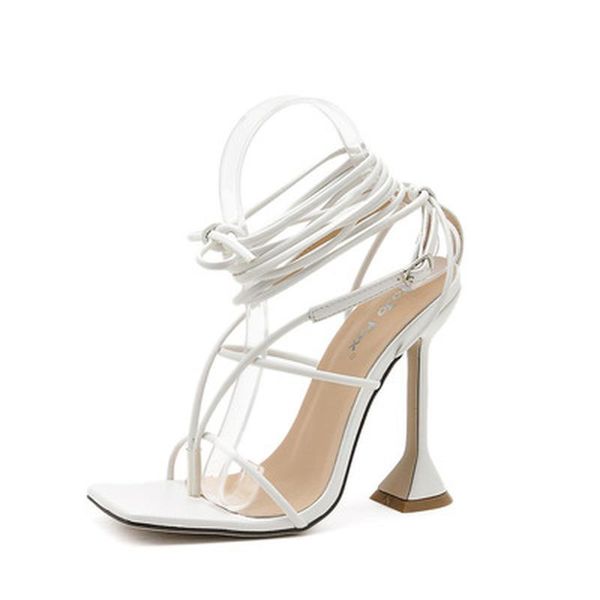 

dress shoes heel women cross-tied ladies peep toe solid fashion 2021 summer crystal gladiator party sandales, Black