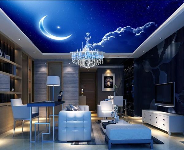 

wallpapers blue fantasy starry sky background wall mural living room study bedroom ceiling wallpaper de parede 3d