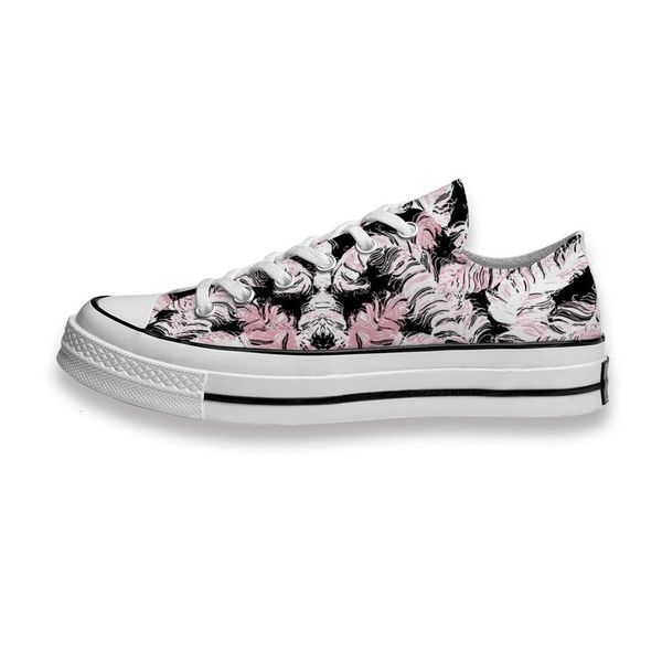 

custom printed shoes lovely pink white feather sneakers low mens womens skateboard sport footwear diy trainers canvas casual shoe