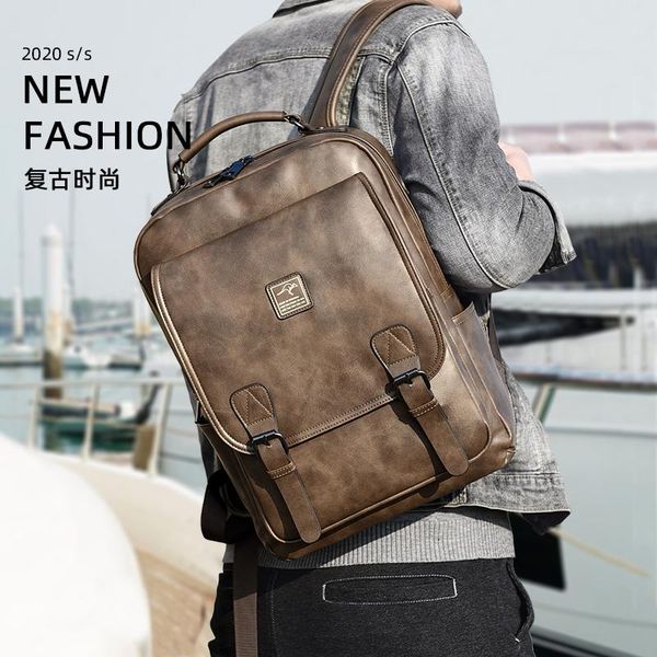 

backpack men's student school bag trend leisure large capacity computer travel