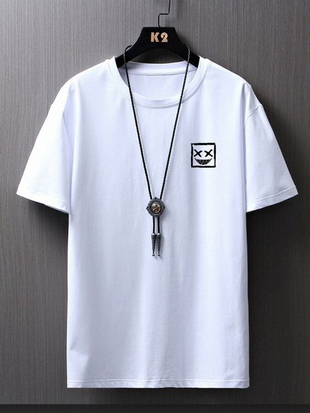 

men cartoon graphic tee w66c#, White;black