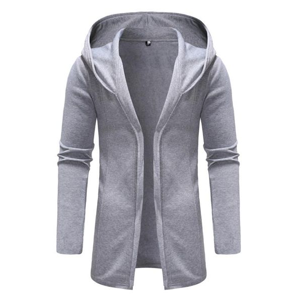 

men's hoodies & sweatshirts 2021hoodie european code solid color sweatshirt simple casual large size hooded slim cardigan, Black