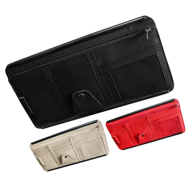 

car sun visor clip sunglasses holder card ticket pouch organizer
