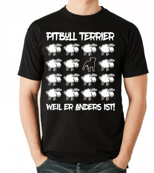 

Pitbull Terrier Unisex T-Shirt Black Sheep Men Dog Dog Motif, Mainly pictures