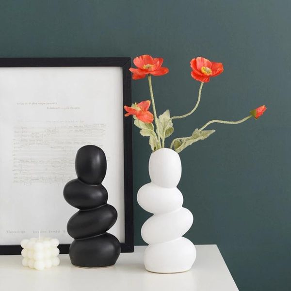 

vases elegant white egg shaped vase matte ceramic decorative table art for flowers creative home office living room kitchen decor