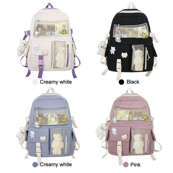 

backpack kawaii nylon women fashion waterproof rucksack for teen girls school bag cute student bookbag travel mochila