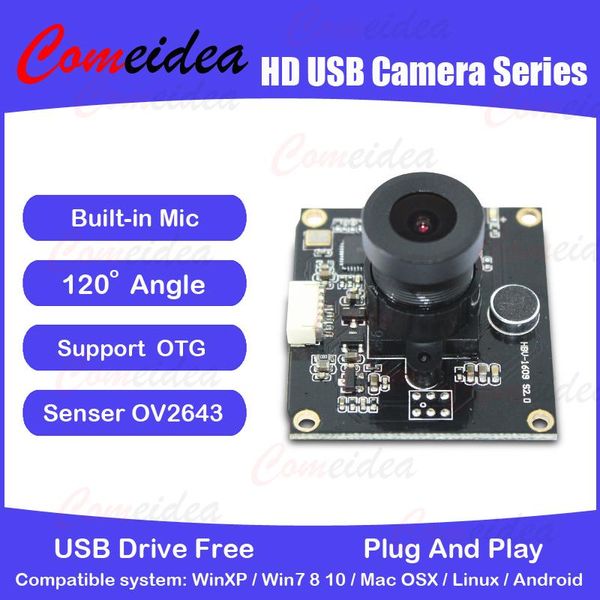 

mini usb camera driver 2.0 ov2643 wide angle 120degree fov with audio cameras