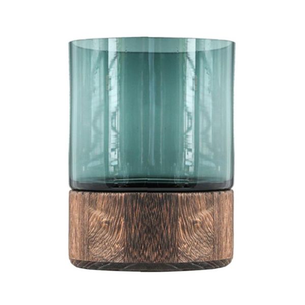 

glass and wood flower bouquets arrangement vase holder pot table centerpiece fragrance lamps