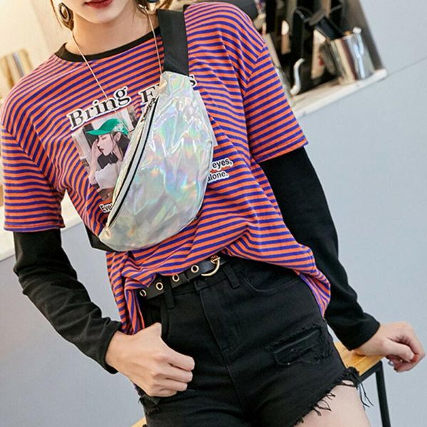 

waist bags sequin women bag fanny pack running zip belt money pouch solid pu adjustable casual chest litchi grain