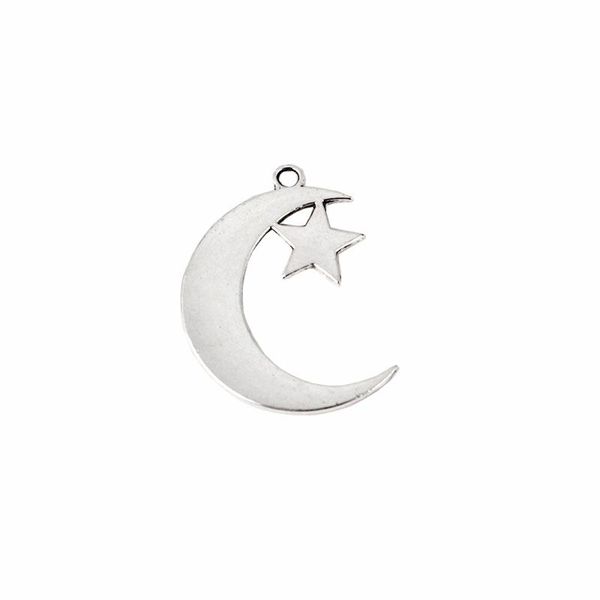

pendants 10pcs antique silver small crescent moon shape charms for diy jewelry making findings 32x44mm, Black