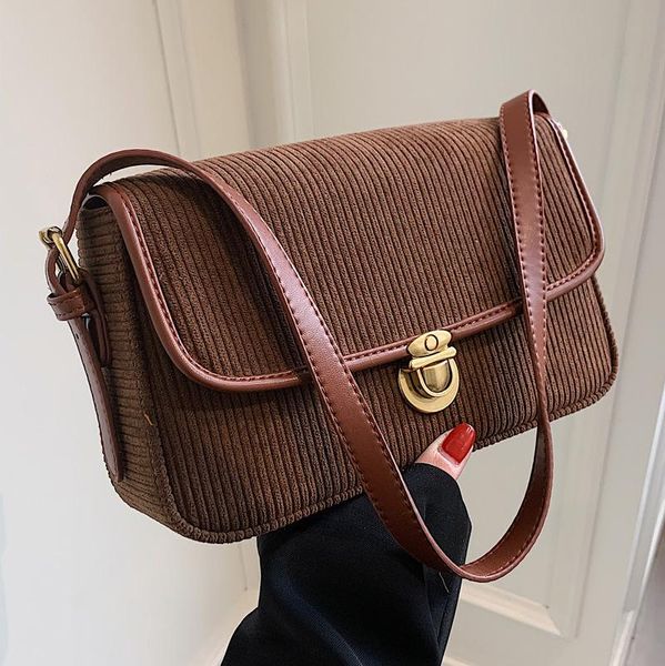 

evening bags corduroy underarm bag trend retro small square ins chic female shoulder brand designer handbag purse messenger