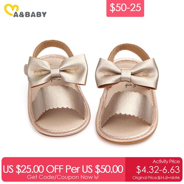 

$50-25 0-18m summer born infant baby girls sandals clogs pu leather bow princess girl shoes 210515, Black;red