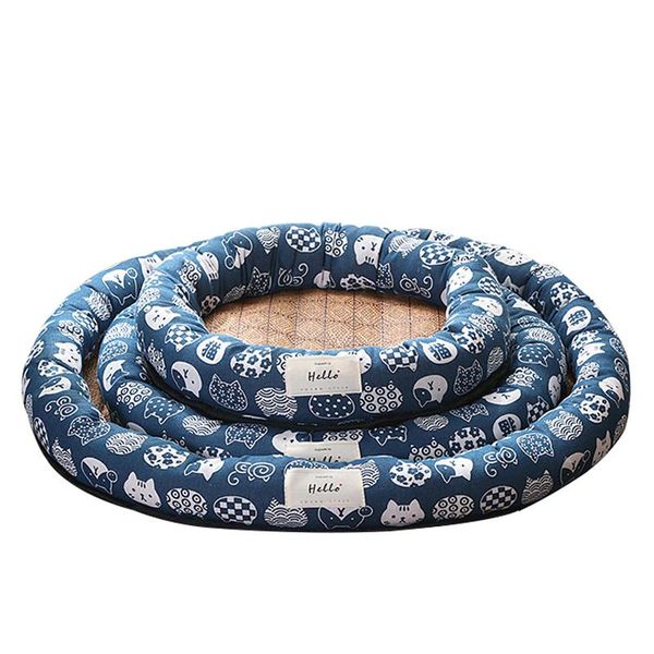 

cool dog bed mat kennel for summer cat rattan mats cushion mattress cooling pad small medium cats kitten pet supplies kennels & pens