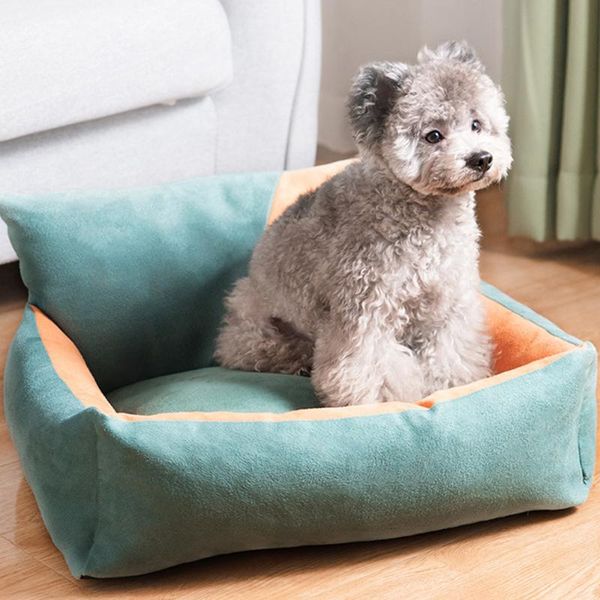 

kennels & pens large suede dog bed warm winter no fade deformed pet for cat house pets products beds mat lounger bench kennel