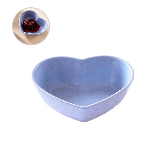 

dishes & plates 4pcs sauce heart shape dipping bowls wheat straw soy mini dinnerware plate condiment dish for paste ja