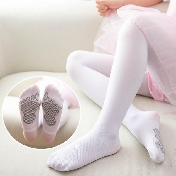 

footies pantyhose girls summer children kids dance tights spring autumn korean sole non-slip velvet white stockings, Blue