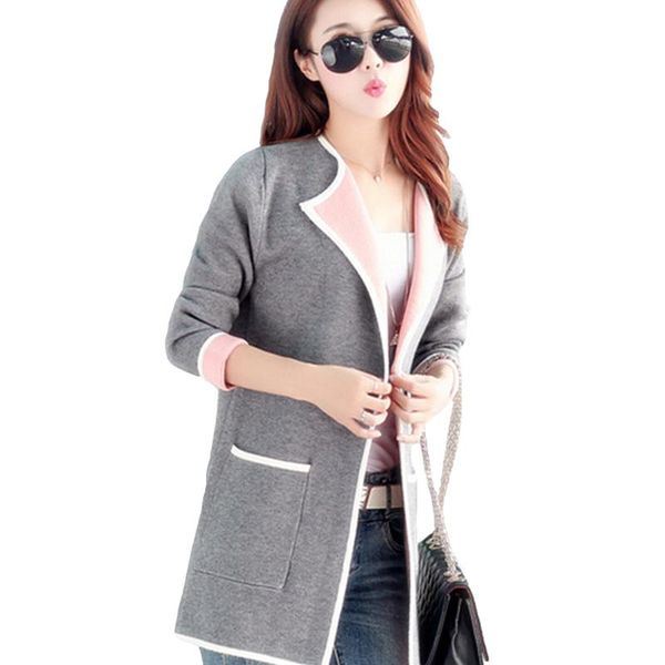 

women's sweaters autumn women long sweater nice fashion cardigan full sleeve slim knitted a221, White;black