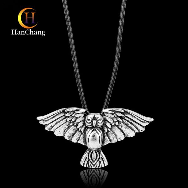 

norse viking amulet necklace triquetra animal teen eagle pendant supernatural men gothic, Silver