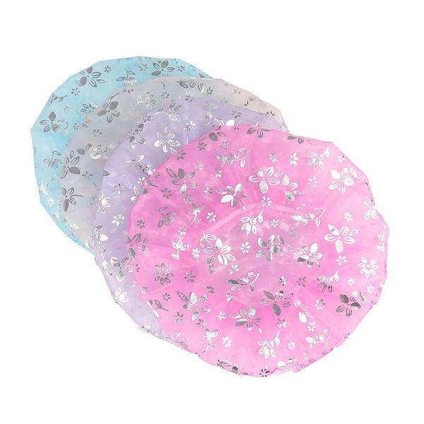 

wave point shower cap waterproof thicken hair salon elastic for women bath hat bathroom products caps