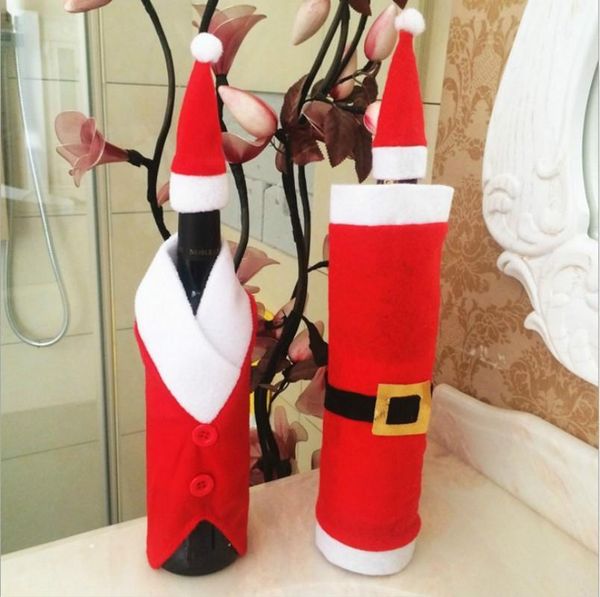 

gift wrap santa claus old bottle of wine sets christmas bags candy holiday gifts