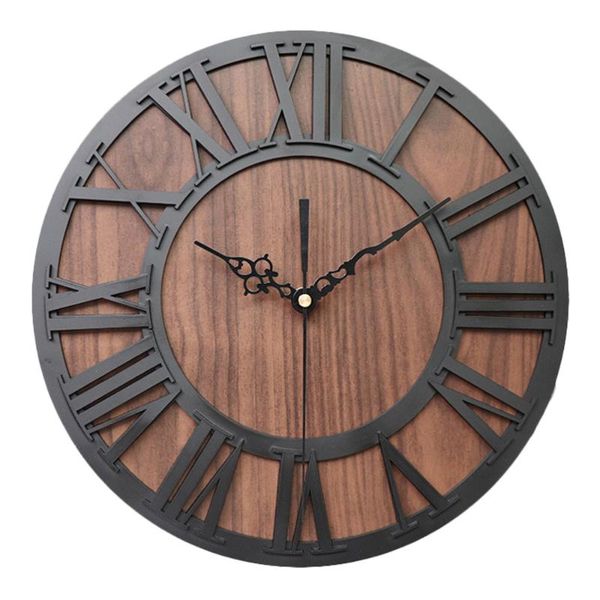 

wall clocks roman digital clock simulation wooden number craft acrylic (black shipment without b