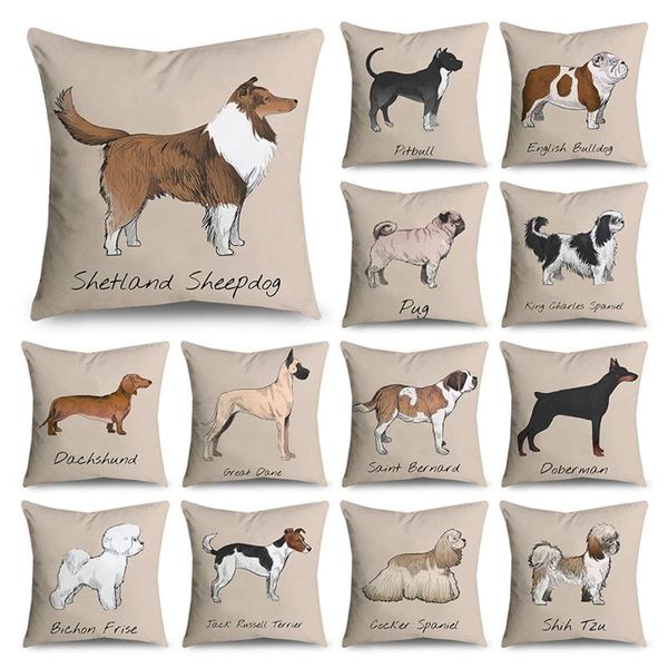 

cushion/decorative pillow cartoon cute dog pattern print case polyester fiber home soft car sofa 18 x inch 45 cm cojin silla jardin