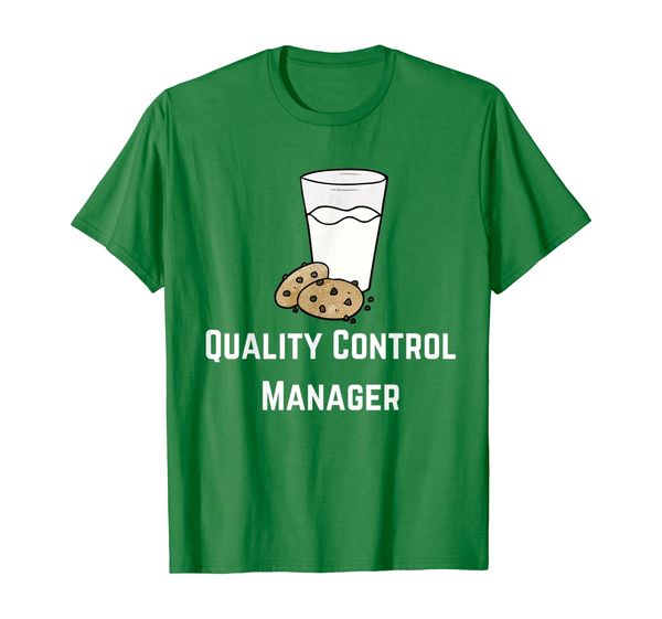 

quality control manager milk chocolate chip cookie t-shirt, White;black