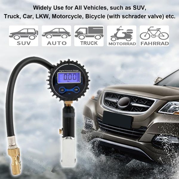 

diagnostic tools car truck air tire inflator with digital pressure gauge 200 psi chuck & hose pistol type automobile inflation