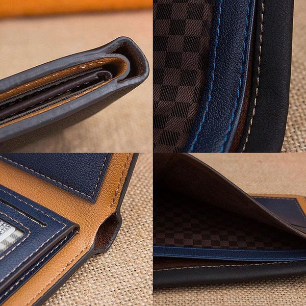 

wallets d0ud men's designer brown leather wallet luxury holder bifold purse, Red;black