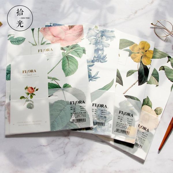 

1set vintage gift card with envelope diy antique flower illustration office school supply packing bags