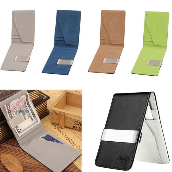 

mens slim wallets black id holder pu leather silver, Red;black