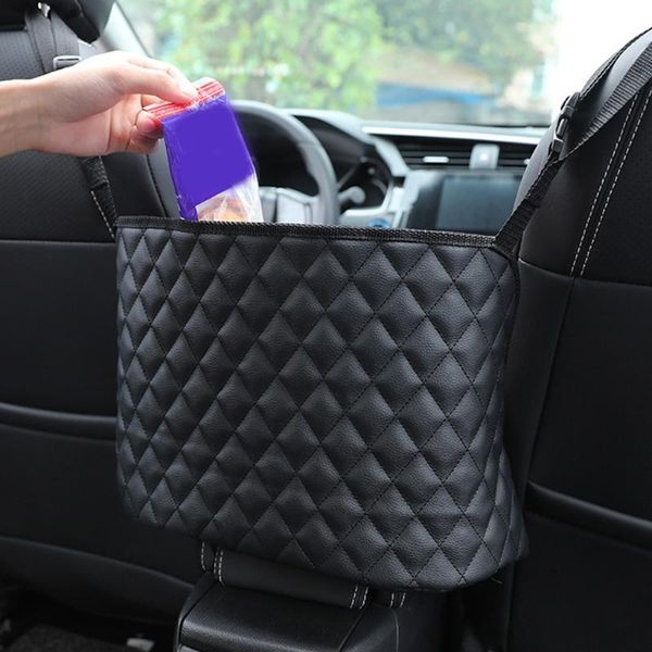 

car organizer handbag holder leather seat back mesh large capacity bag net